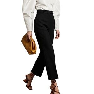 Vintage 80s 90s pure wool crepe wide leg cropped old money quiet luxury pants 4